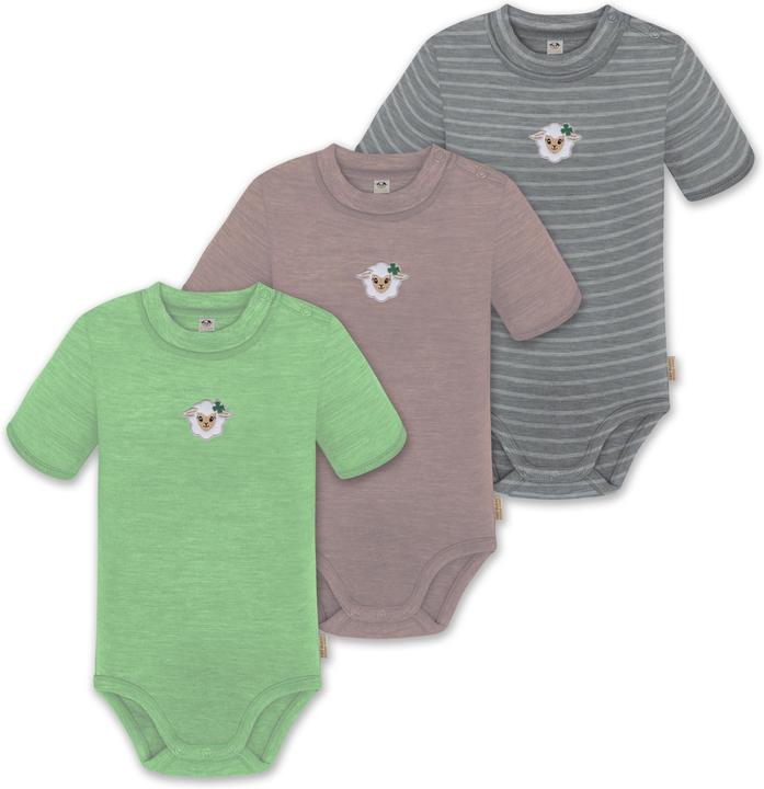 Normani 3er Set Baby Merino Kurzarmbody „Tihoi" - 9319
