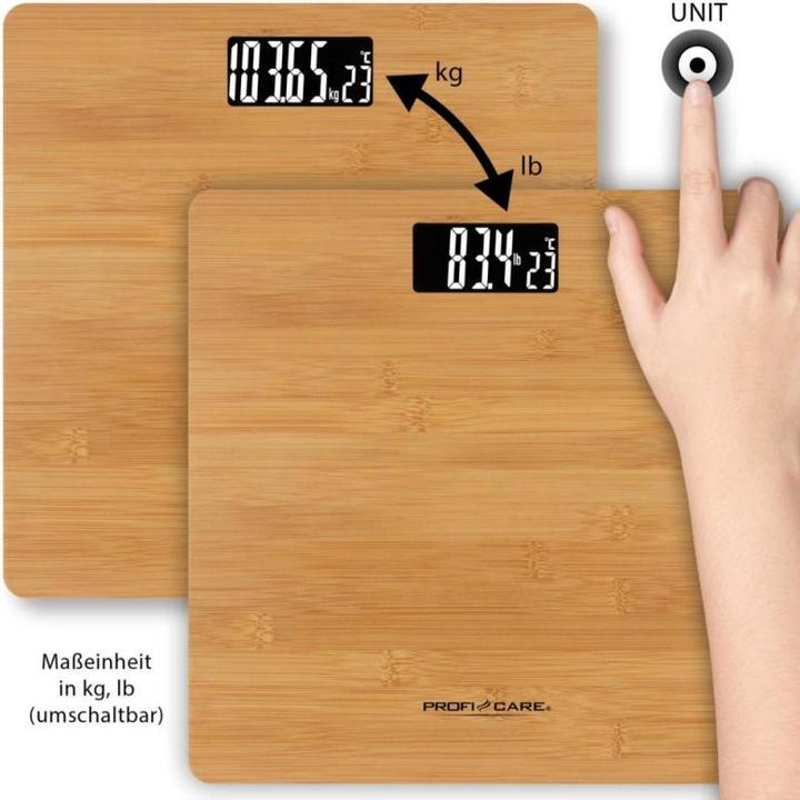Produktbild Profi-Care ProfiCare PC-PW 3103 2 in 1 mit Thermometer bambus (180 kg)