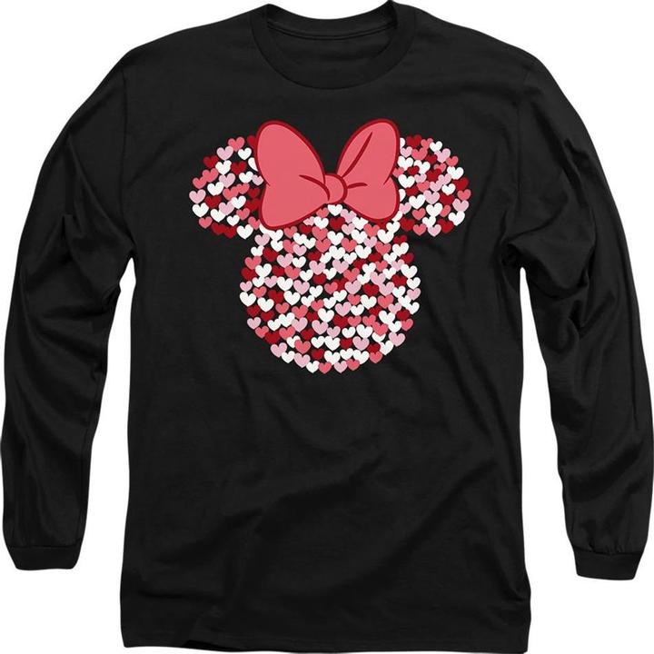 Actual product image Disney Unisex Adult Minnie Mouse Heart Ears Silhouette Valentine's Day T-Shirt (XL)
