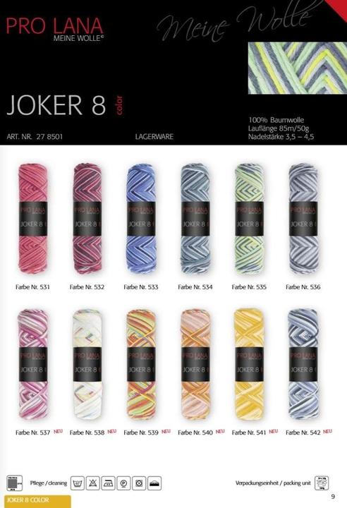 Immagine prodotto Pro Lana Joker 8-ply filato scolastico multicolore 50g (90 m)