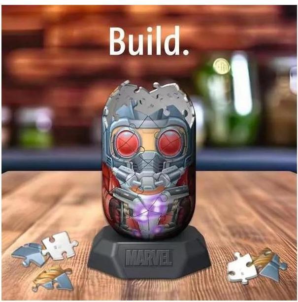 Actual product image Ravensburger Hylkies: The new collectible figure series to assemble yourself. Figure #12 - Star-Lord. (54 pieces)