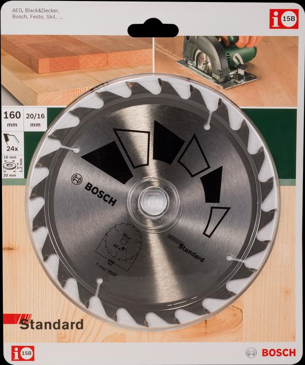 Produktbild Bosch Professional Zubehör Kreissägeblatt STANDARD D= 160 mm Bohrung= 20 mm Z= 24