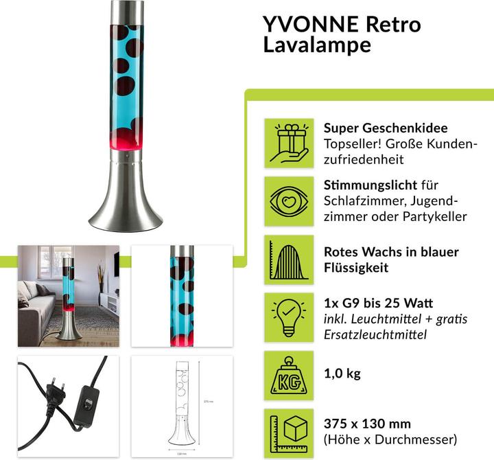 Actual product image Licht-Erlebnisse Lava lamp Yvonne (G9)