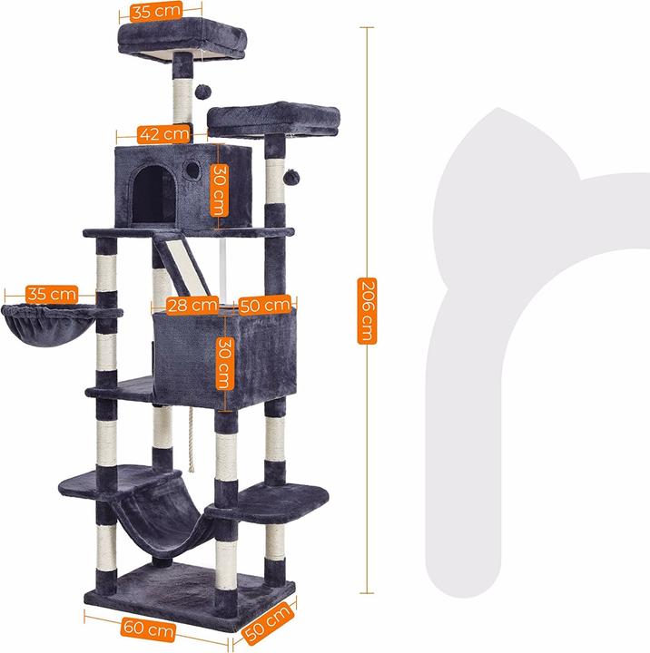 Immagine prodotto Feandrea Cat Spa (206 cm, Grigio)