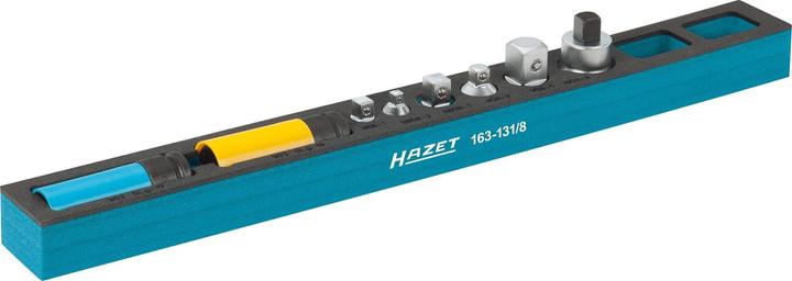 HAZET Socket set 163-131/8 ∙ Square, hollow 6.3 mm (1/4 inch), Square, hollow 10 mm (3/8 inch), Squ…