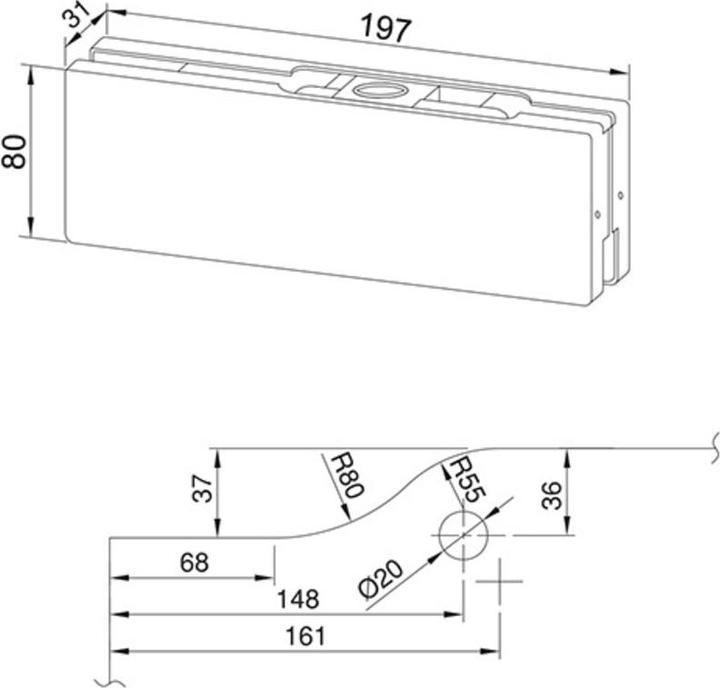 Actual product image Werkstarck Corner fitting for all-glass units KPF-2P/2X (1 pcs.)