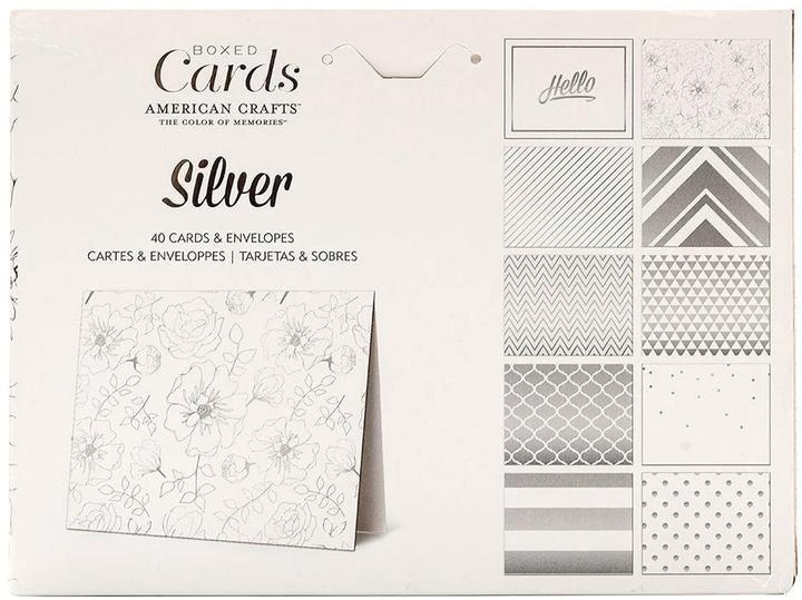Image du produit American Crafts Set de cartes à motifs Silver Foil (40 pcs)
