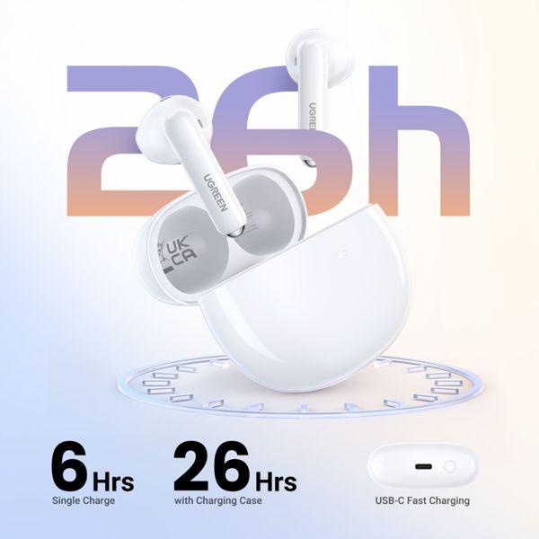 Actual product image Ugreen Słuchawki bezprzewodowe WS201 HiTune H5 True Wireless Earbuds (ANC, 26 h, Wireless)