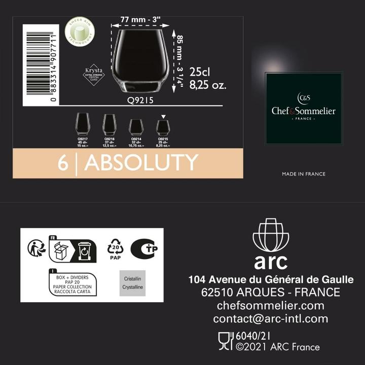 Actual product image Chef & Sommelier Vigne (3.30 dl, 1 x, Long drink glasses)