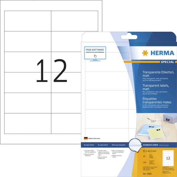Actual product image HERMA Transparent labels A4