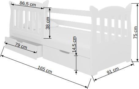 Actual product image ADRK Furniture Bed with mattress LENA (75 x 160 cm)