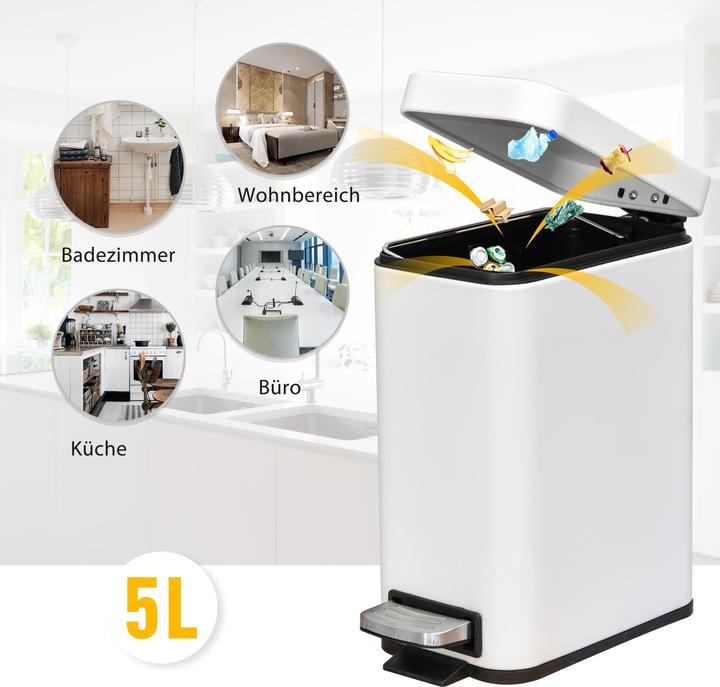 Immagine prodotto Homcom Cestino per rifiuti con pedale (5 l)