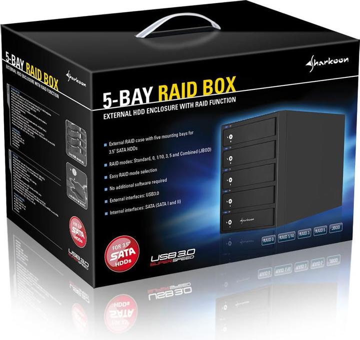 Actual product image Sharkoon 5-BAY RAID Box, USB 3.0 (3.5")