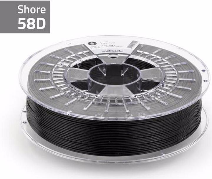 Immagine prodotto Extrudr Filamento 3D TPU Flex duro nero 1,75mm 750g spool (TPU, 1.75 mm, 750 g, Nero)