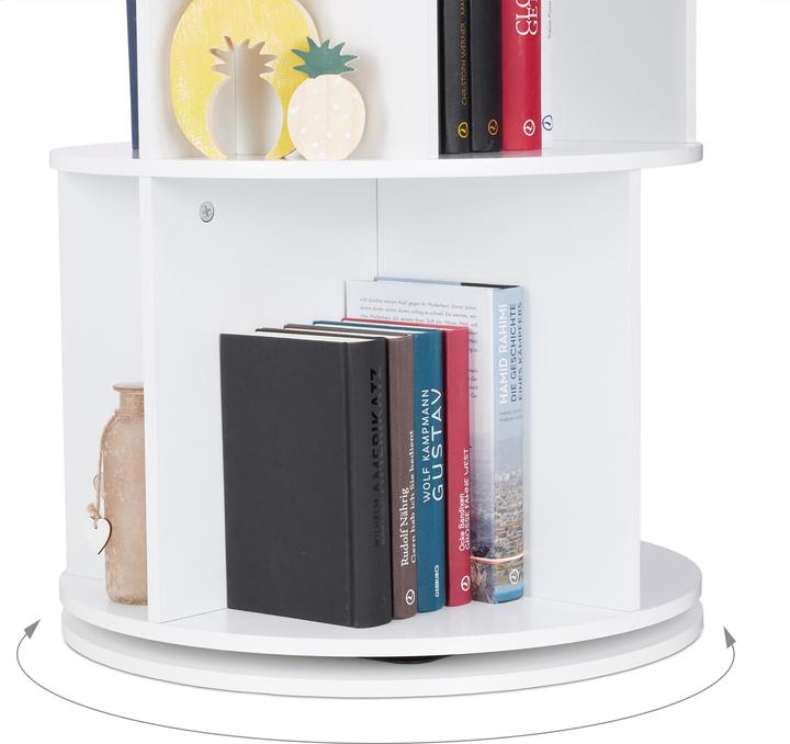 Actual product image Relaxdays Rotating Bookshelf with 12 Slots (50 x 50 x 138 cm)