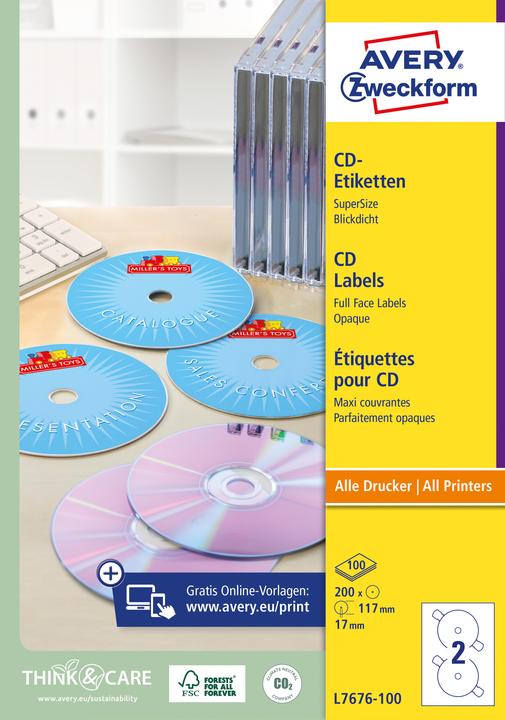 Image du produit Avery Étiquettes de CD