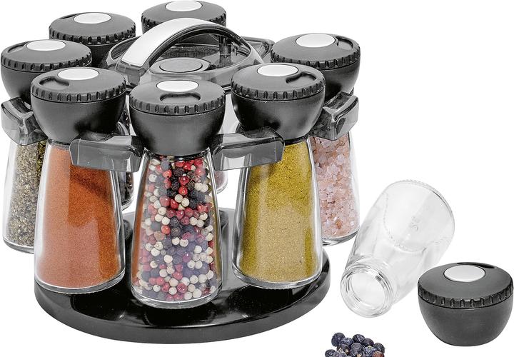 Actual product image Küchenprofi Spice rack with 8 glasses black