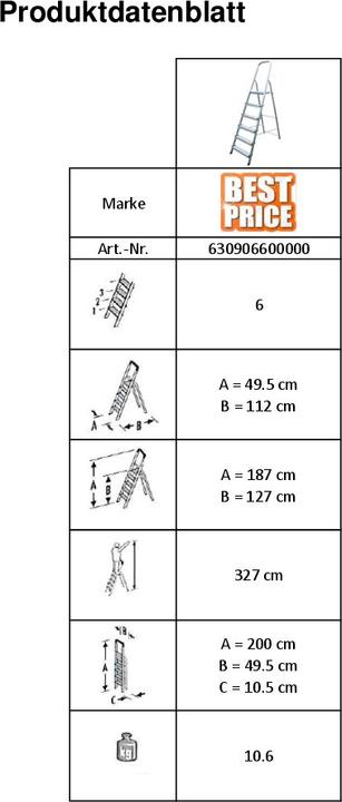 Actual product image Haushaltsleiter (Stile, 127 cm)