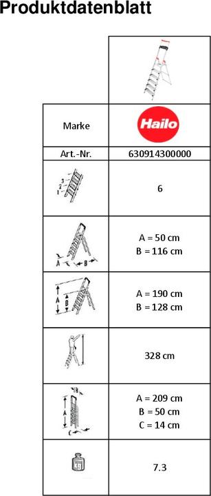 Produktbild Hailo Haushaltsleiter L95 HB Standardline (190 cm)