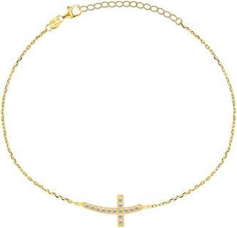 Brilio Silver - Timeless gold-plated cross bracelet BRC25Y
