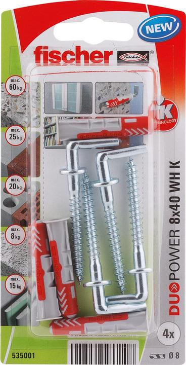 Produktbild Fischer SB Nylondübel Duopower mit Winkelhaken (4 Stk.)