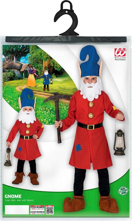 Actual product image Widmann Dwarf costume: top, belt, hat with beard (128)