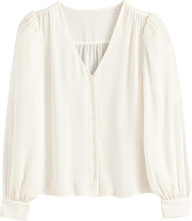 Produktbild La Redoute Collections Langärmelige Bluse mit V-Ausschnitt (38)