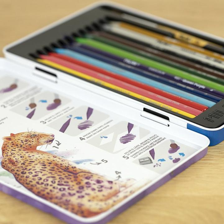Actual product image Woodfree Watercolour Pencils 12 Colours + Brushes (12 colours, 12 x)
