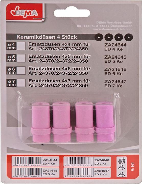 Image du produit Dema Jeu de buses de sablage 4pcs buses en céramique | 4x7mm (4 pcs)