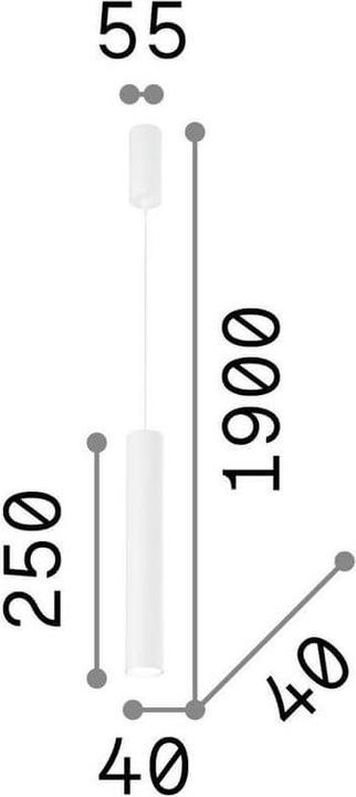 Actual product image Ideal lux TUBE LED pendant light 11W ⌀40mm dimmable white warm white 211459 (1200 lm)