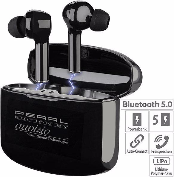 Auvisio In-Ear-Stereo-Headset mit Bluetooth 5, Ladebox, 18 Std. Spielzeit (ANC, 120 h, Kabellos)