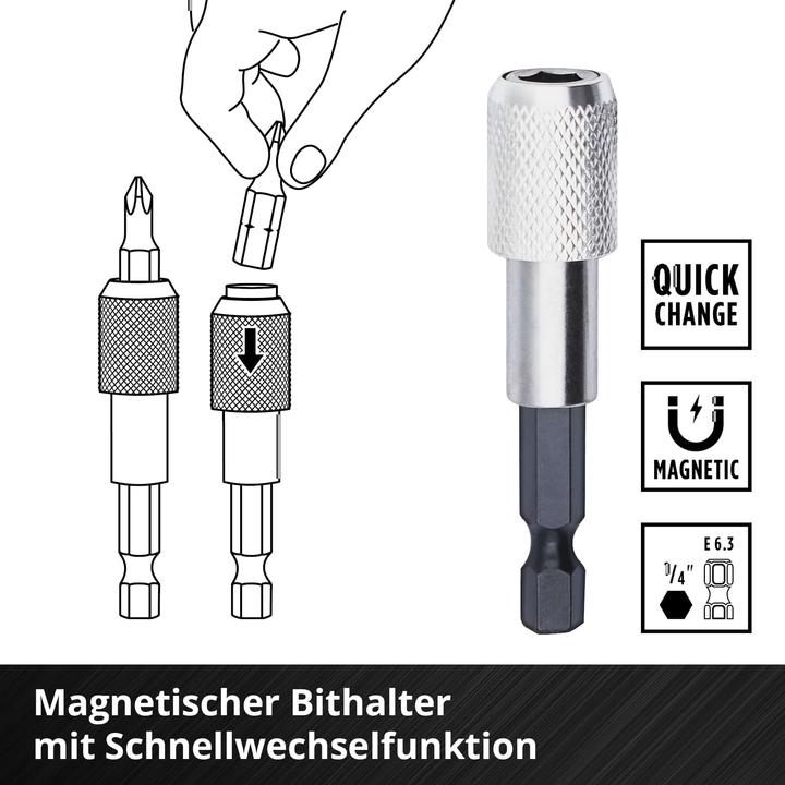 Immagine prodotto Einhell Set di inserti per chiavi a bussola 1/4" (6,3 mm) 21 pezzi 118683 (10 mm, 6 mm, 12 mm, 8 mm, 13 mm)