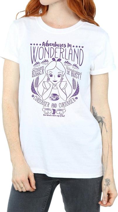 Actual product image Disney Womens/Ladies Alice In Wonderland Adventures In Wonderland Cotton Boyfriend T-Shirt (XXL)