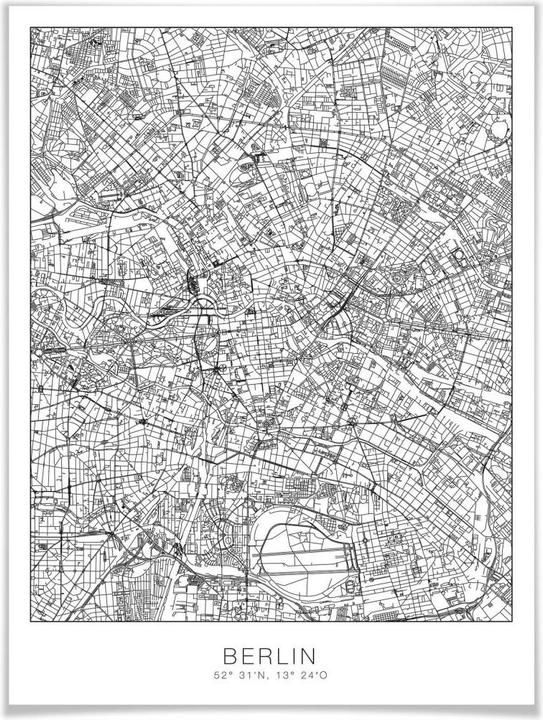 Produktbild Trenddeko Stadtplan Berlin (30 x 24 cm)