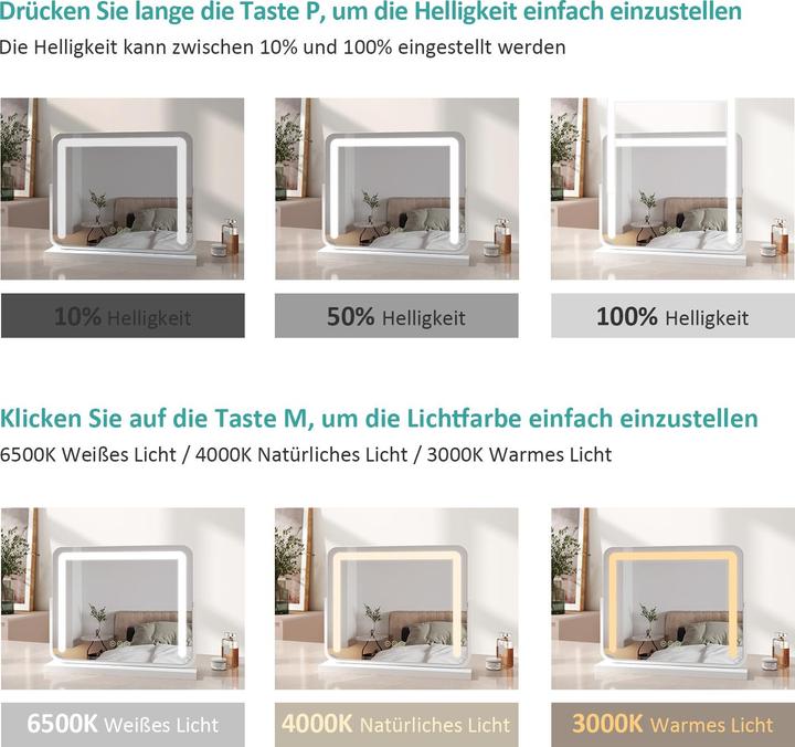 Produktbild Emke Kosmetikspiegel mit Beleuchtung