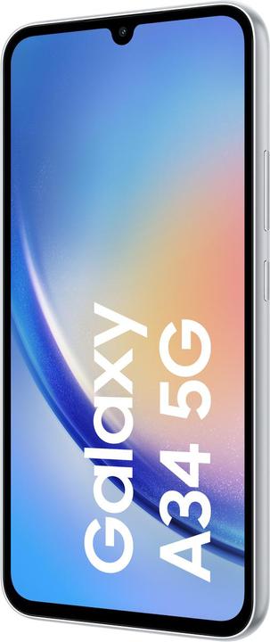 Actual product image Samsung Galaxy A34 5G (256 GB, Awesome Silver, 6.60", Dual SIM, 48 Mpx, 5G)
