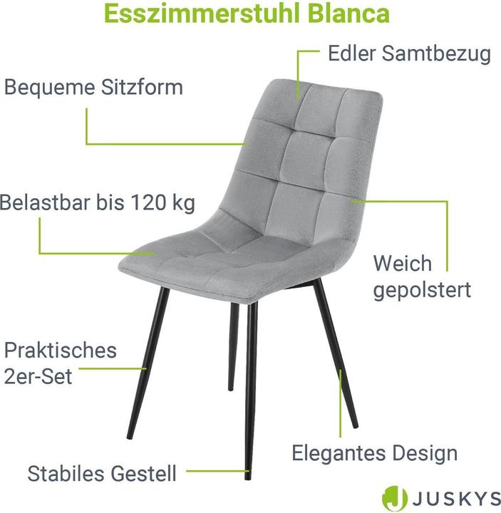 Immagine prodotto Juskys Esszimmerstuhl Blanca Set