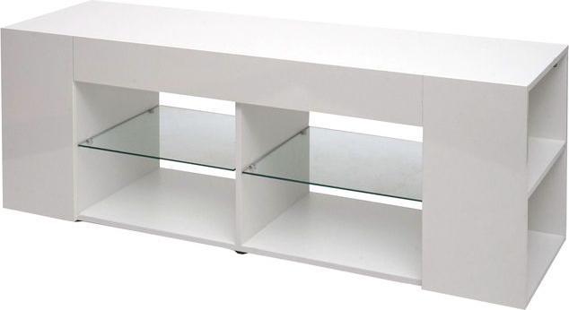 Mendler TV-Rack HWC-L36, Holz 50x144x40cm Staufach, hochglanz weiss