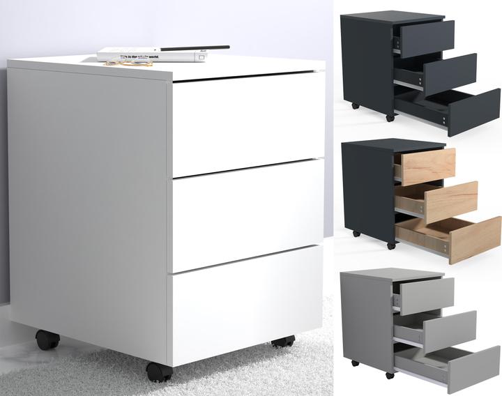 Actual product image VCM Mobile pedestal Office pedestal Castors rollable Dasola 3 drawer (39 x 45 x 55 cm)