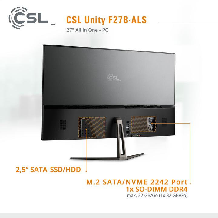 Actual product image CSL All-in-One-PC Unity F27B-ALS 256 GB 16 GB RAM Win 11 Home (16 GB, 256 GB, Intel UHD Graphics)