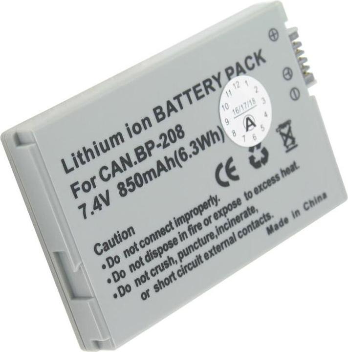Immagine prodotto AccuCell Batteria Canon BP-208, DC, FVM, MVX, Optura (Accumulatore di carica elettrica)