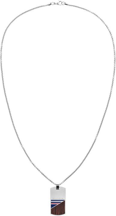 Tommy Hilfiger Wood Dog Tag Halskette (Edelstahl, Holz)