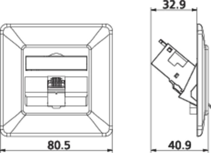 Produktbild Metz Connect IT CONNECT E-DAT modul 8(8) UP - Anschlussdose, Unterputz