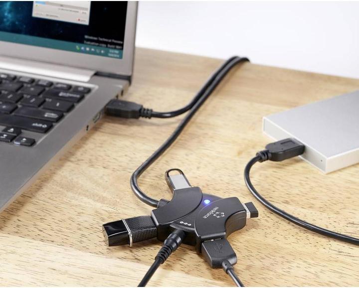 Immagine prodotto Renkforce RF-6270930 Hub USB 2.0 a 4 porte con ripetitore integrato Nero (USB-A, 4 Porti)