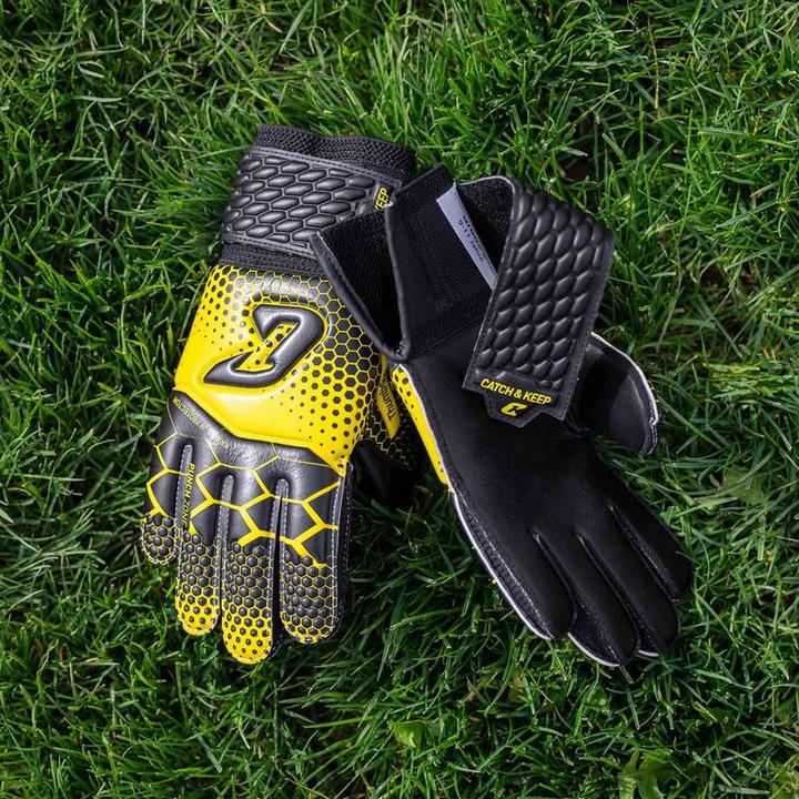 Produktbild Catch & Keep Fussballhandschuhe Kralle Protector Gr. 6 Gelb Torwart Keeper Goalie Handschuhe (6)