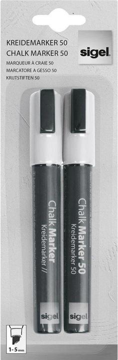 Sigel Kreidemarker 50 2 Stück, Weiss (Weiss, 5 mm, 2 x)