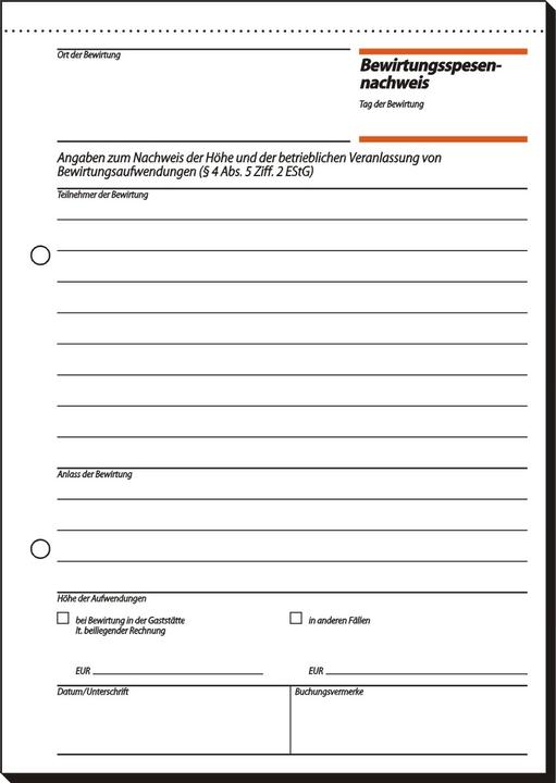 Nährwerte und Zutaten Sigel Bewirtungskostenbeleg Formularbuch GB515 (50 x)