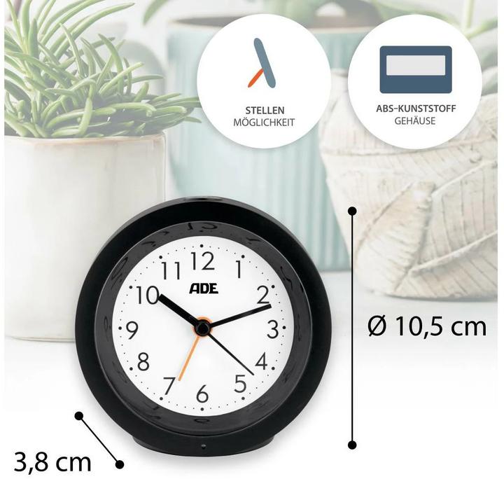 Produktbild ADE analoger Wecker mit Nachtlicht-Sensor