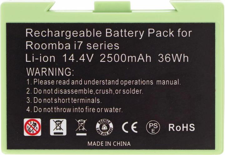 Produktbild AccuCell Akku passend für iRobot Roomba e5, i7 Li-Ion 14,4V 2500mAh 36Wh