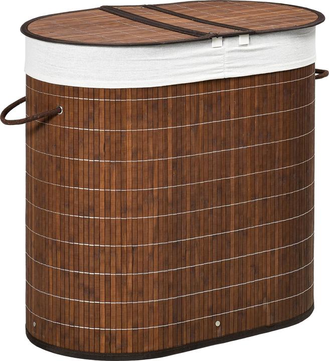 Actual product image Homcom Laundry basket with wing lid and 2 compartments (50 l)
